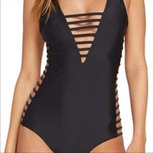 VOLCOM SWIMSUIT GMJ Side Cut Out Swimsuit-Size L